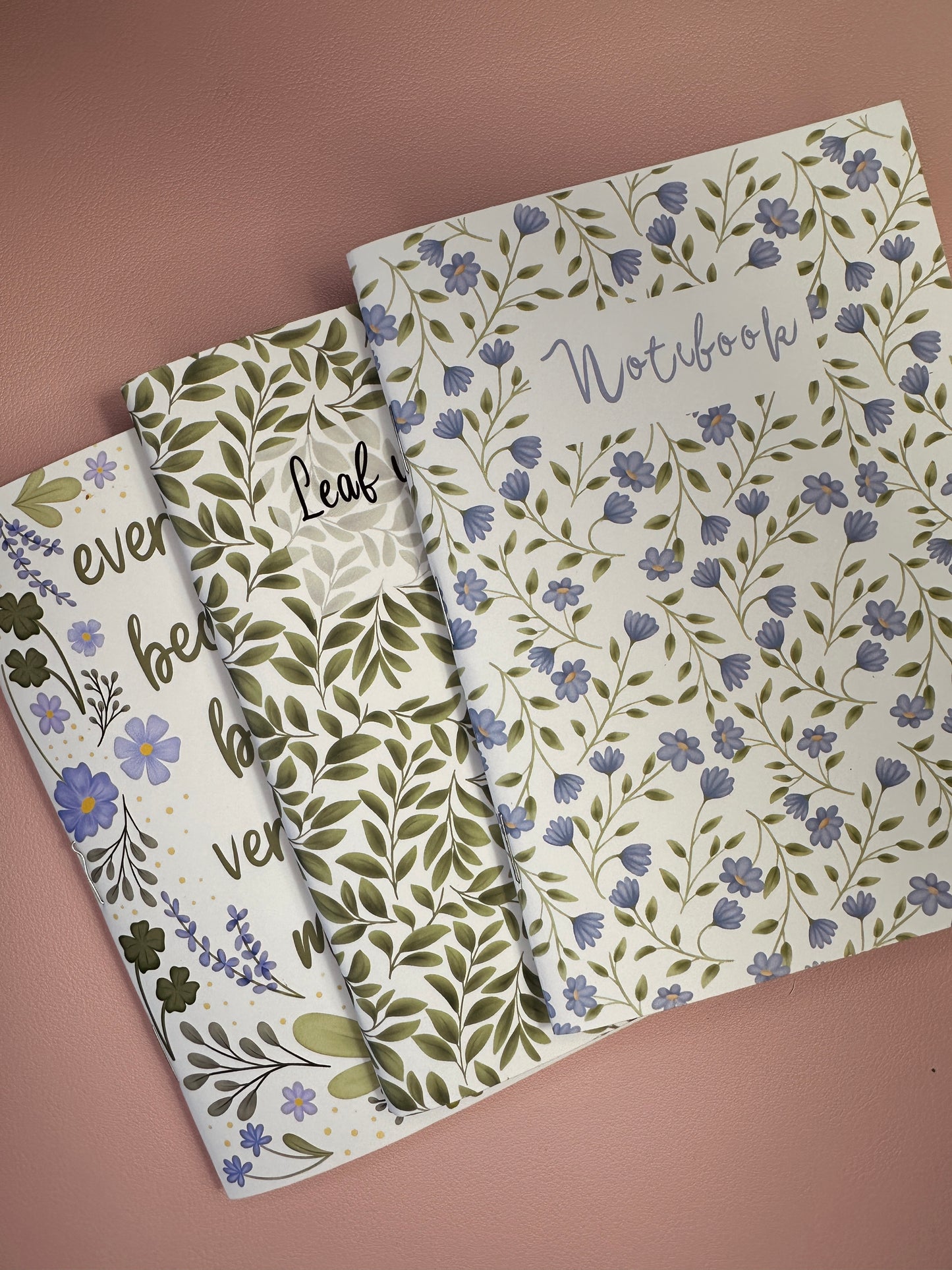 Blue and Green spring notebooks - Pack of 3