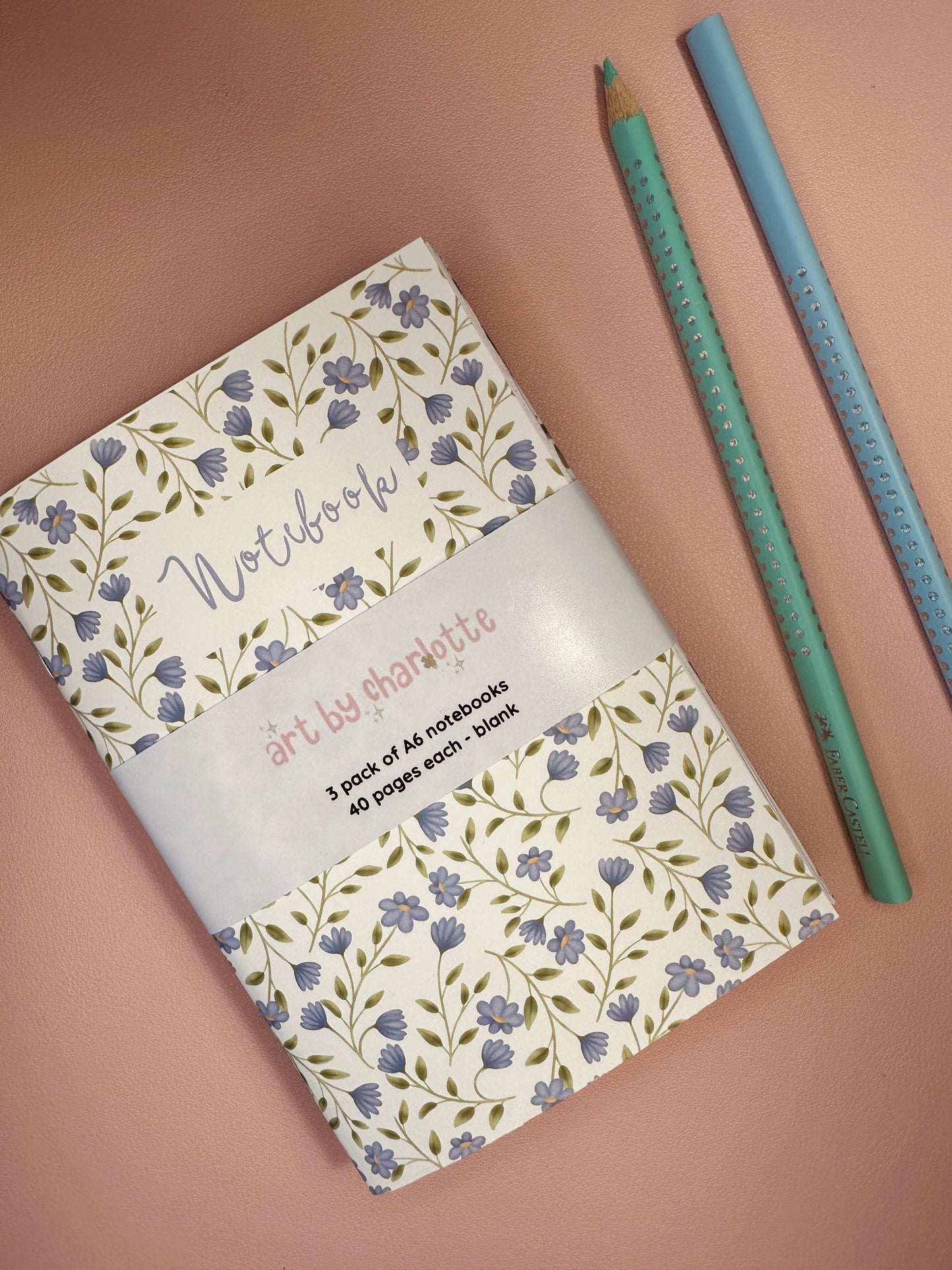 Blue and Green spring notebooks - Pack of 3
