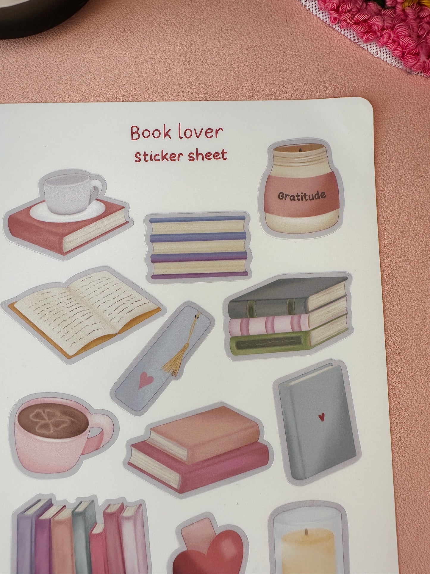 'Book Lover' Sticker sheet