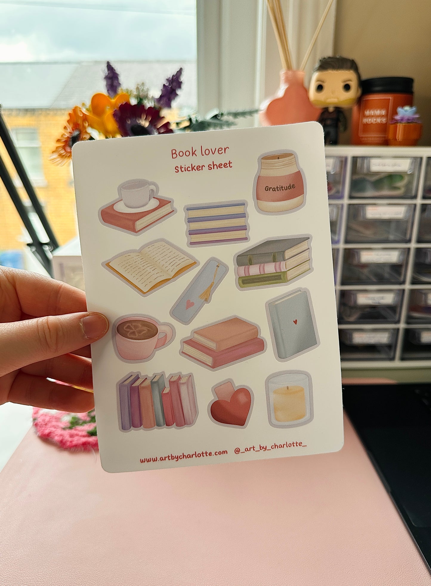 'Book Lover' Sticker sheet