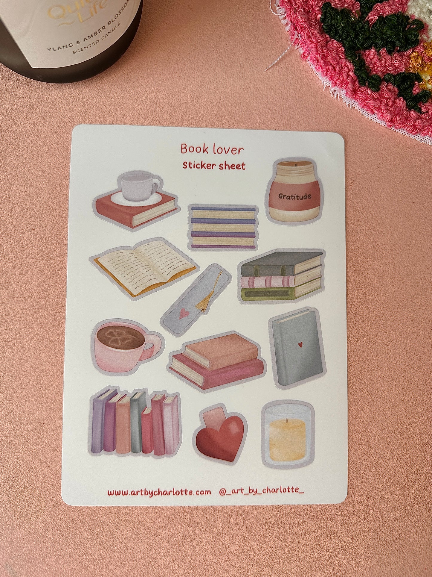 'Book Lover' Sticker sheet
