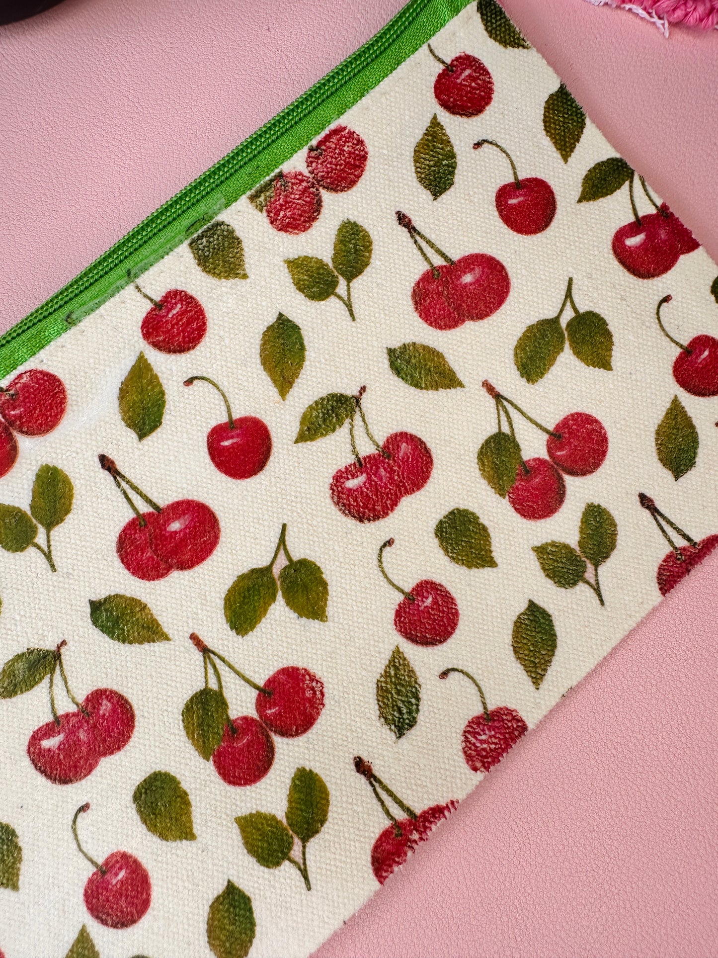 'Cherry-ish' Zip pouch - Grade B