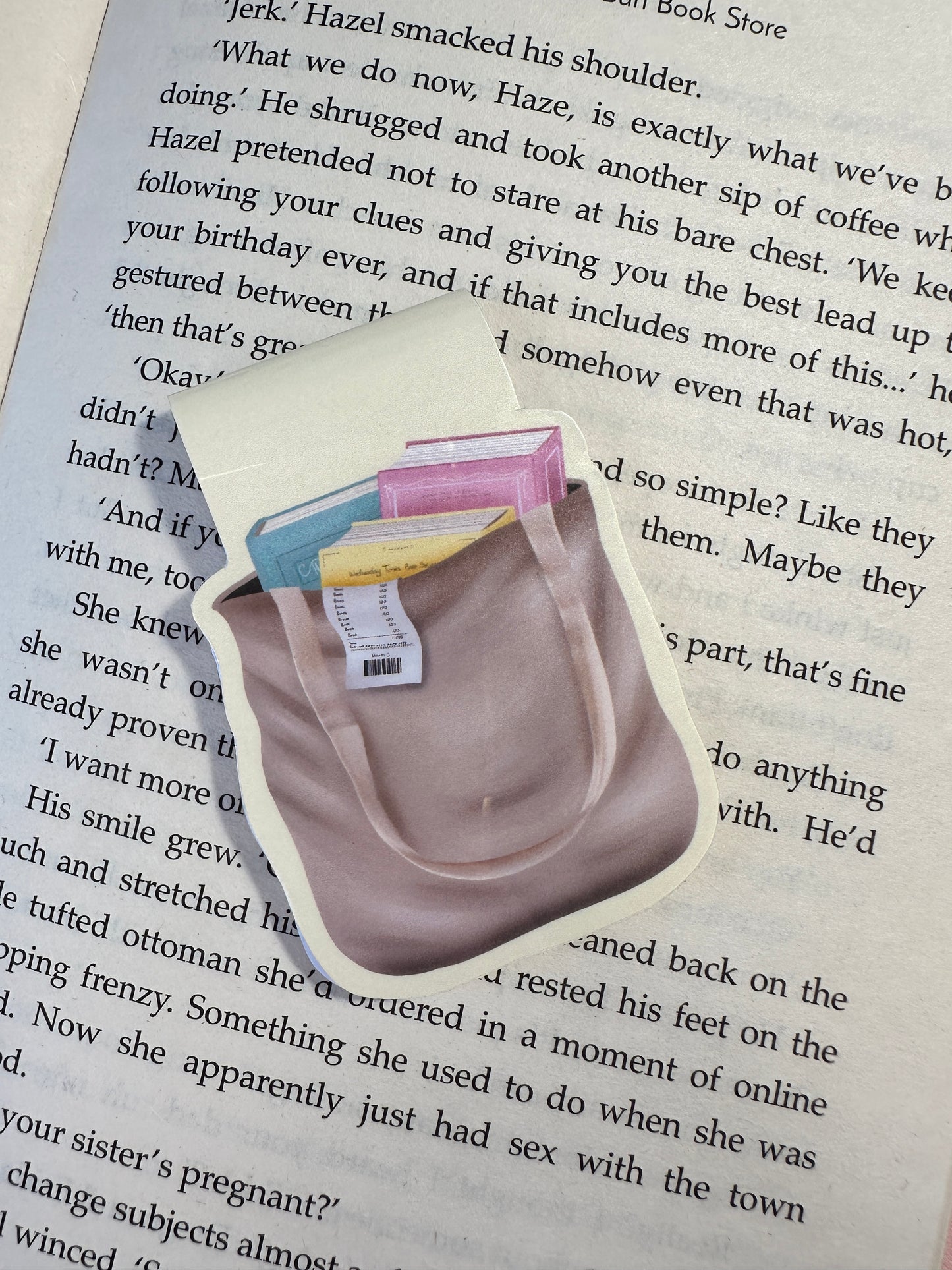'Don't look at the receipt' magnetic bookmark