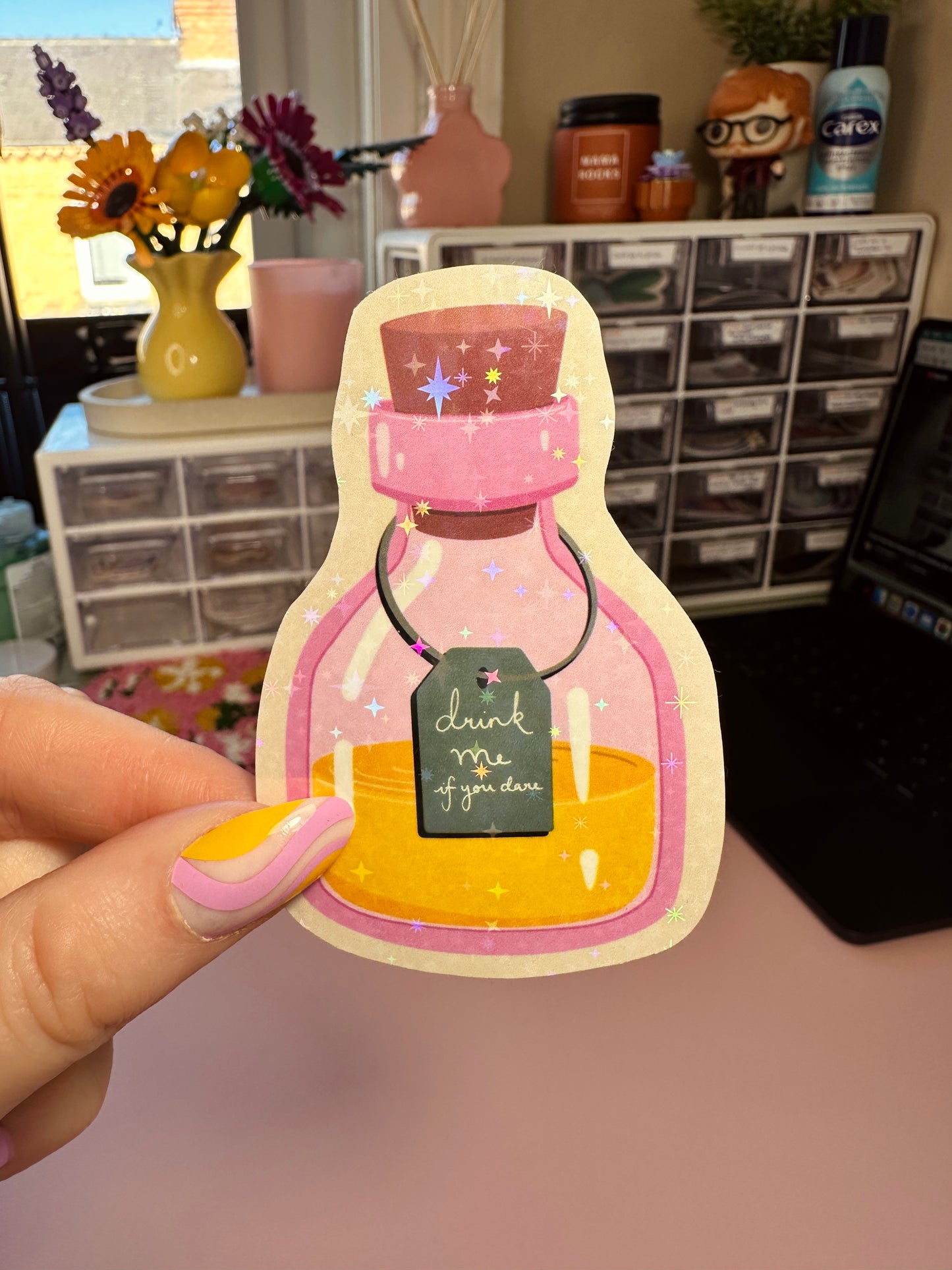 ‘Drink me if you dare’ sticker