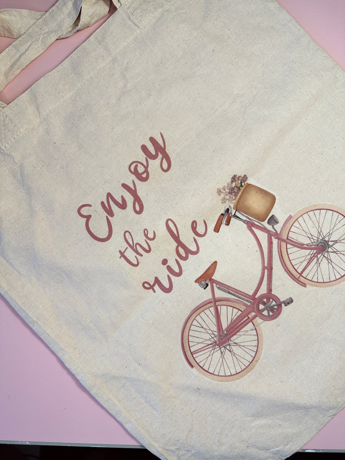 'Enjoy the ride' tote bag