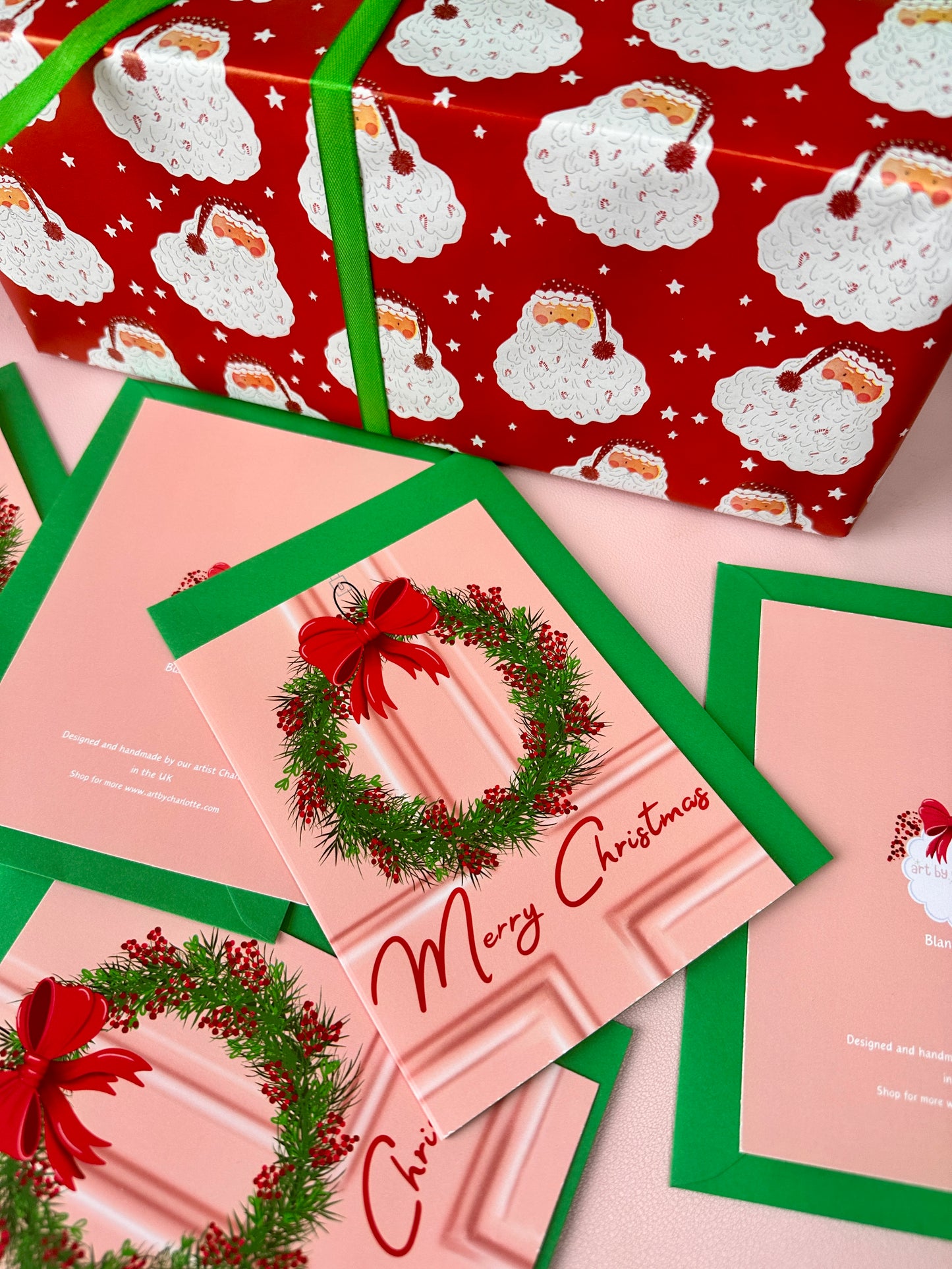 'Christmas wreath' Christmas card (pack of 5)