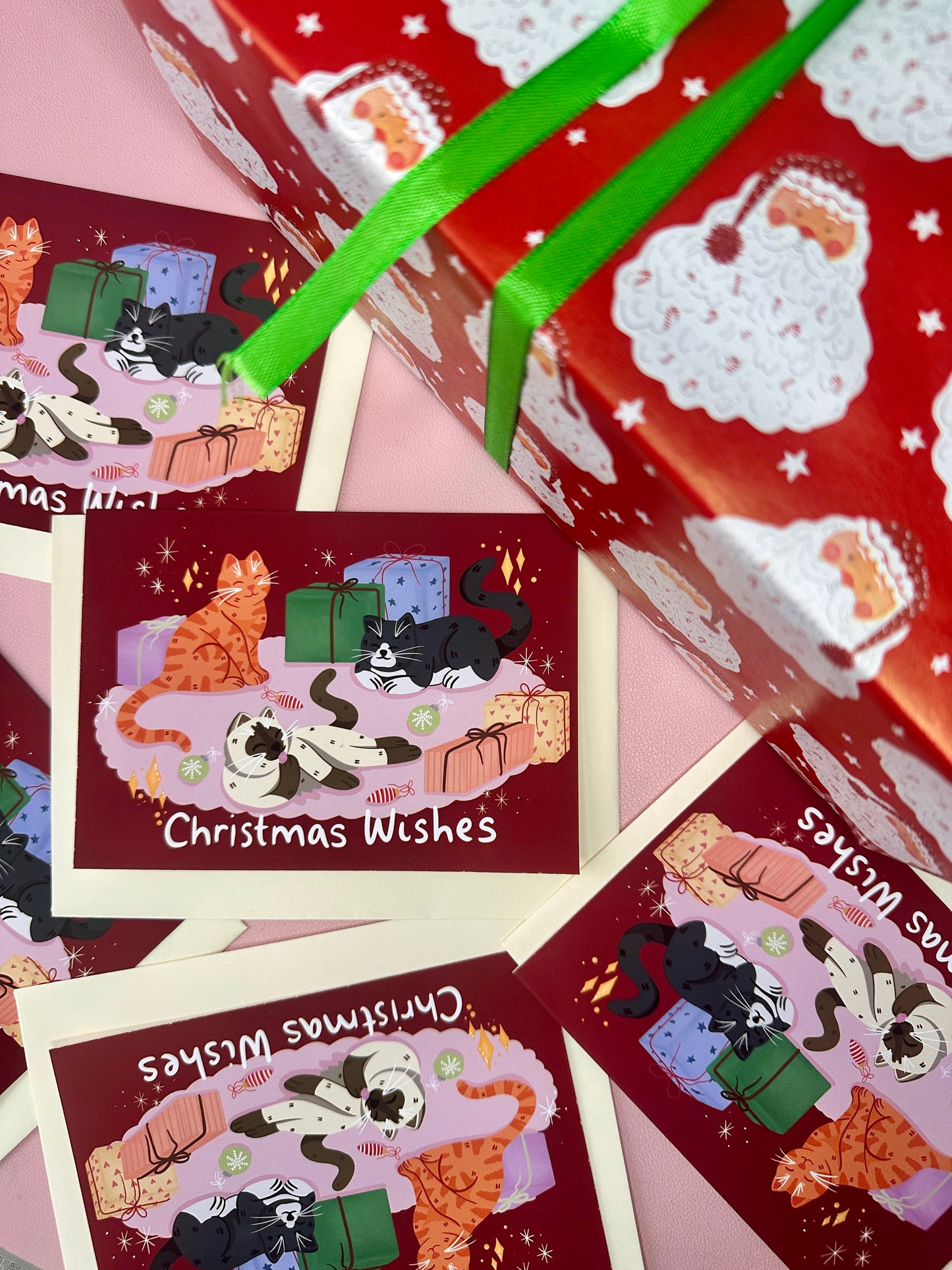 'Christmas Kitty Cats' Christmas card (pack of 5)