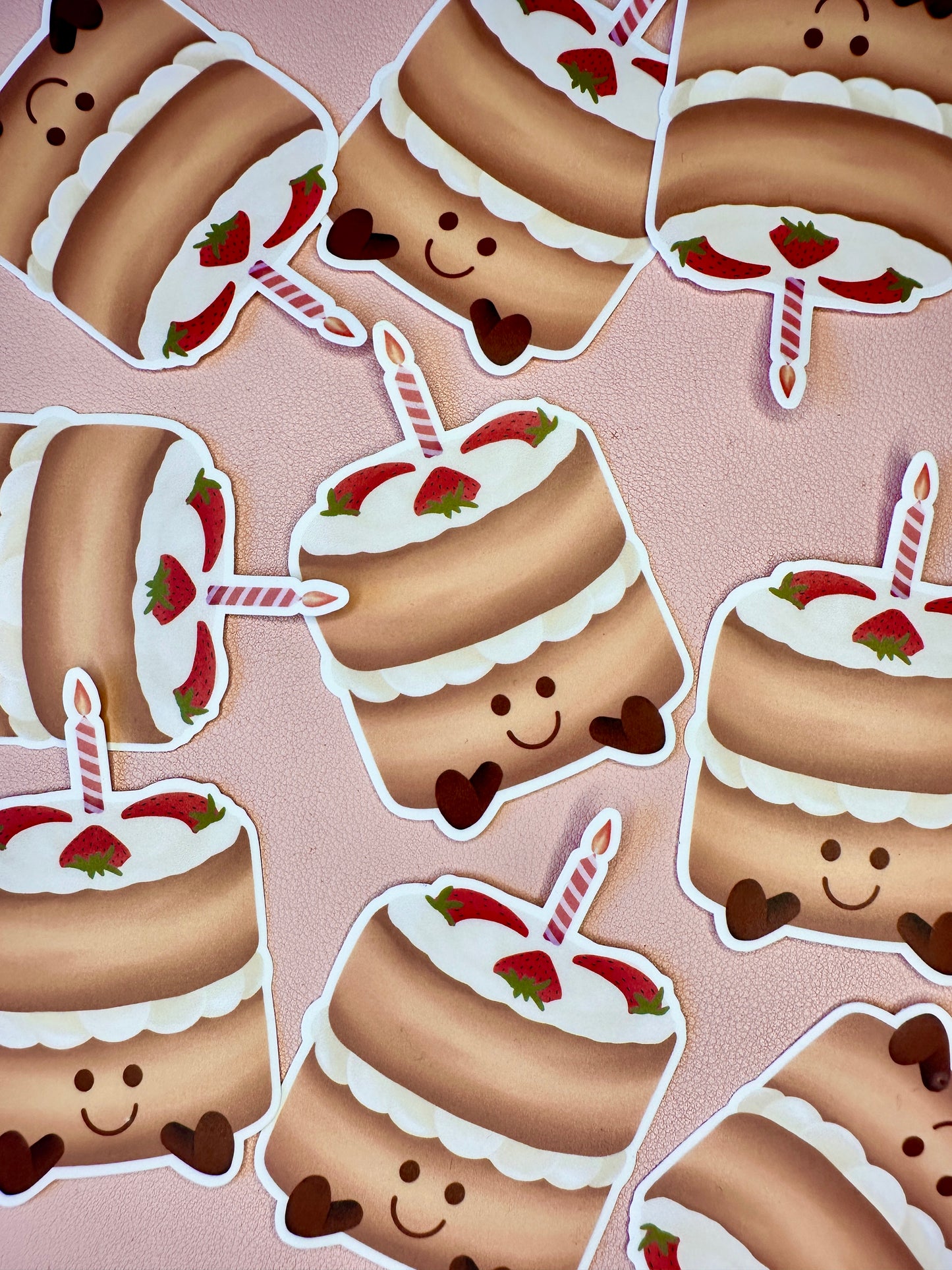 'Birthday jelly cake' die-cut sticker