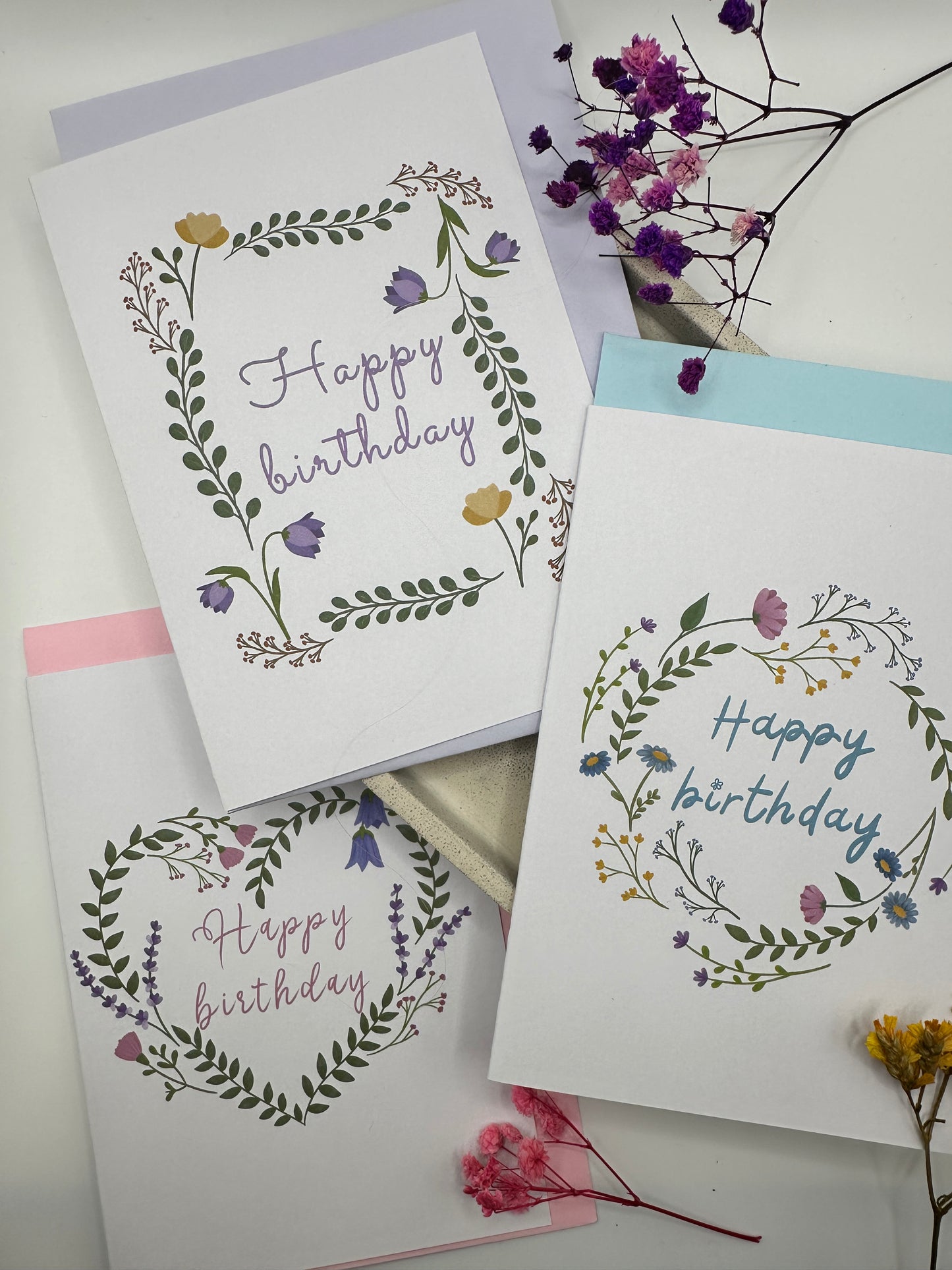 Floral birthday cards
