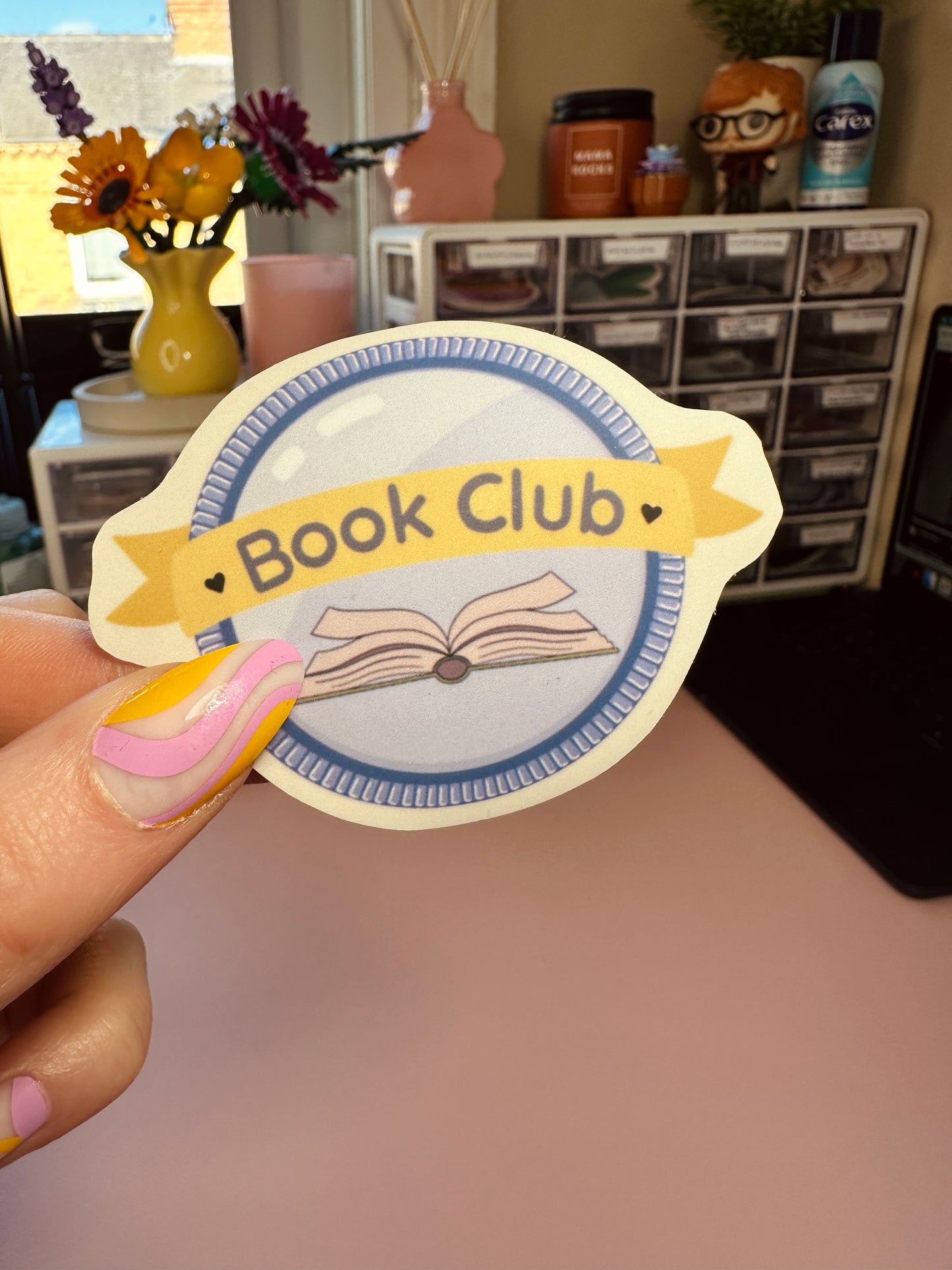 'I'm finally in a club' sticker