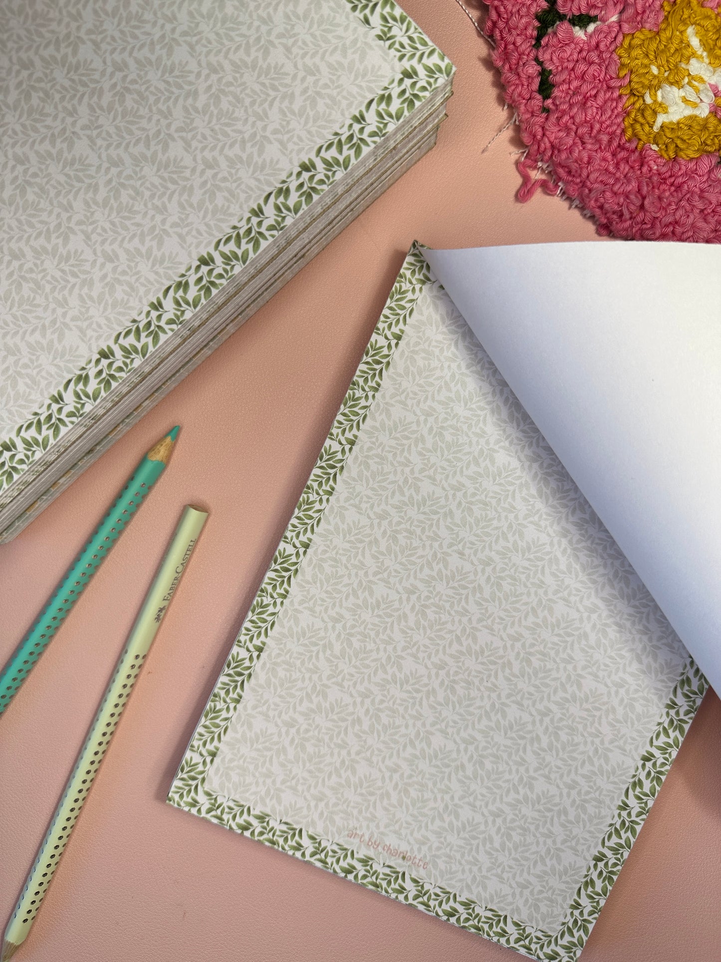 'Leaf your notes here' memo pads