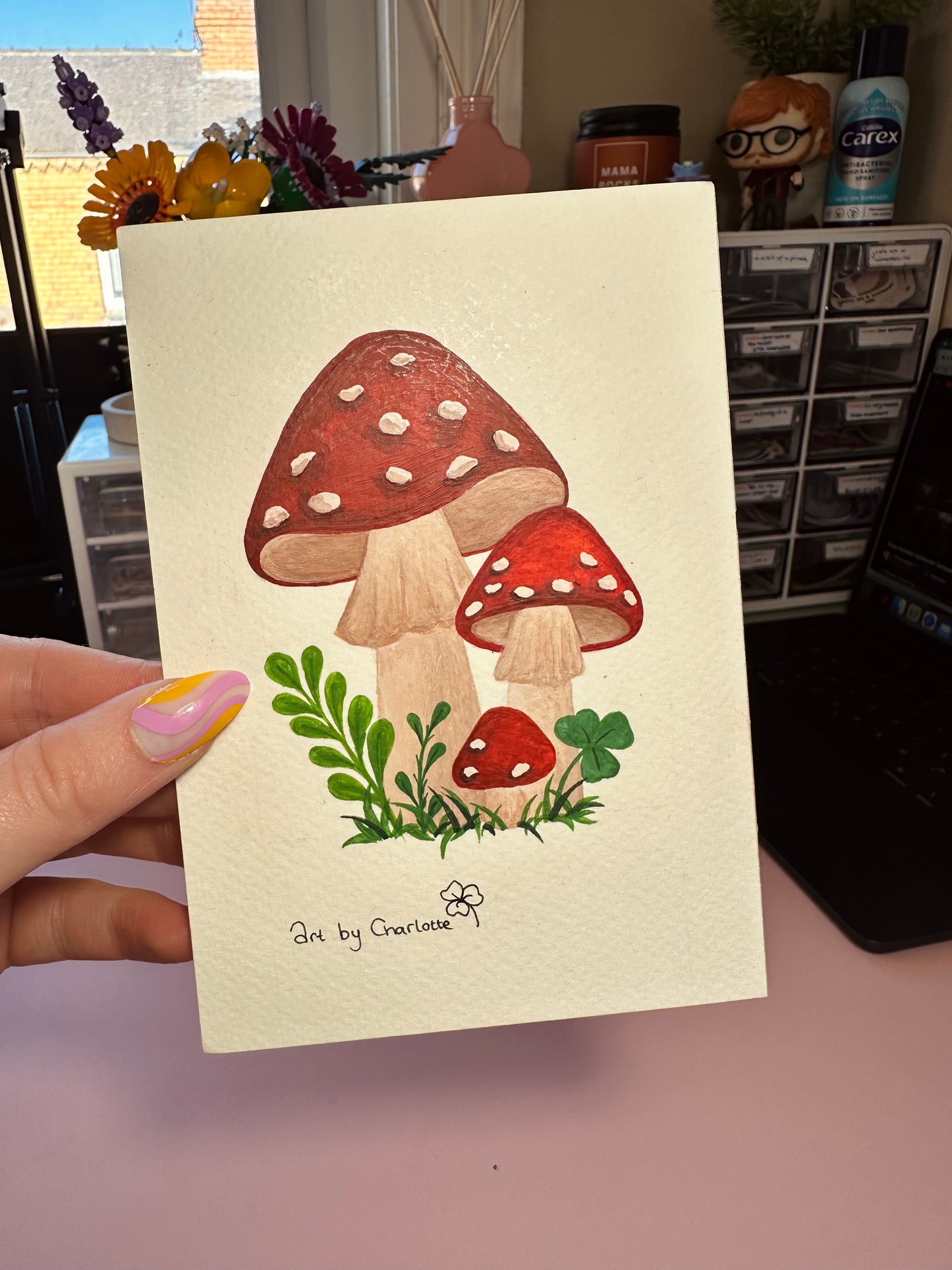 'Life is better with mushrooms' mini original