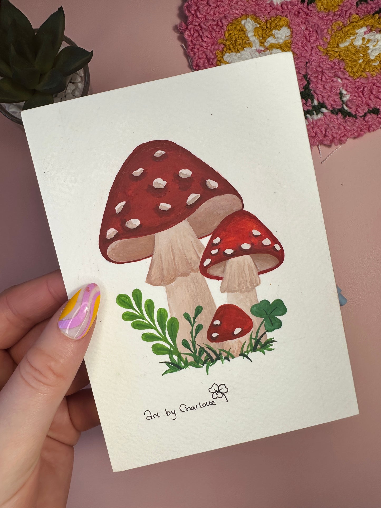'Life is better with mushrooms' mini original