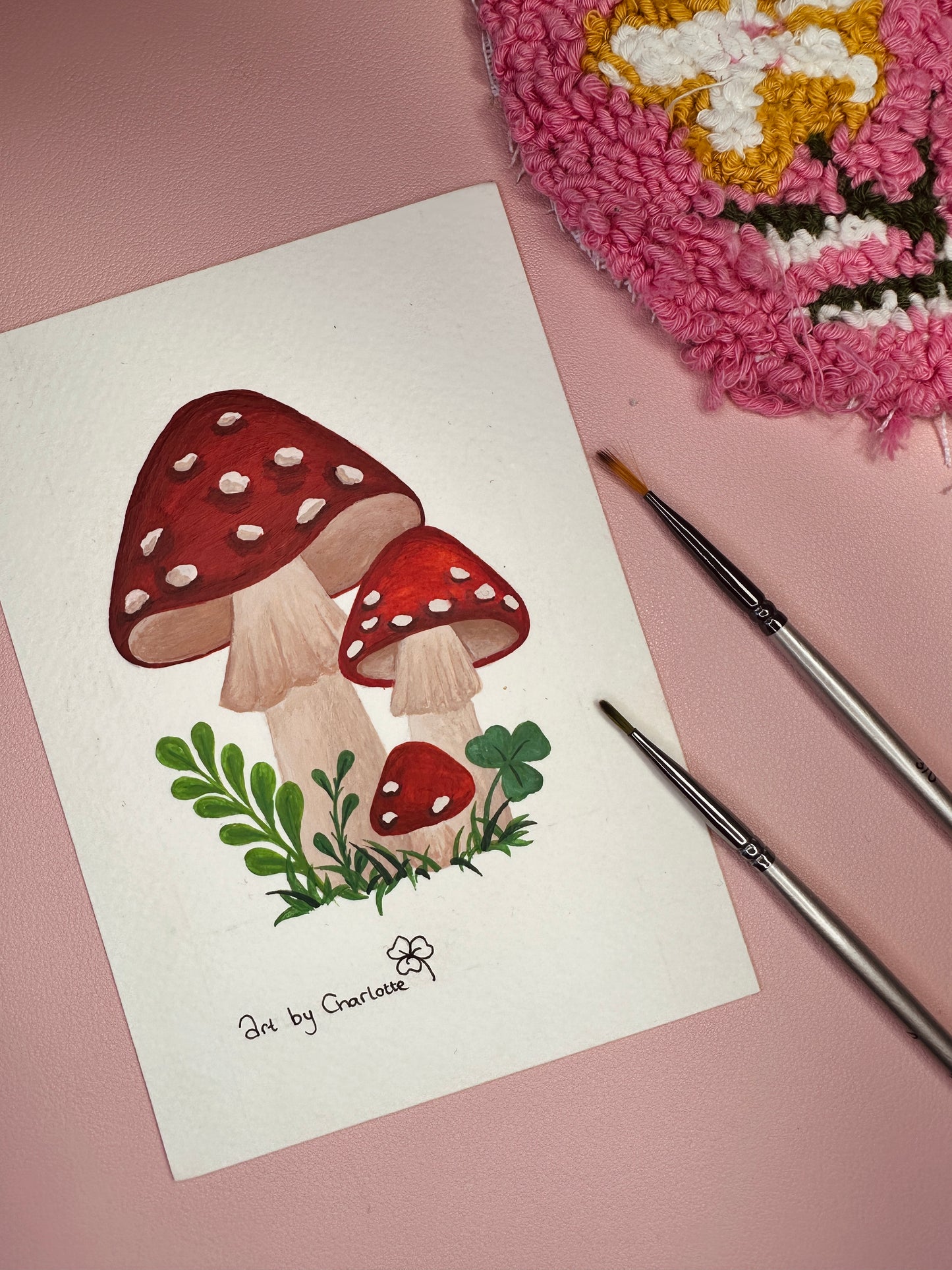 'Life is better with mushrooms' mini original