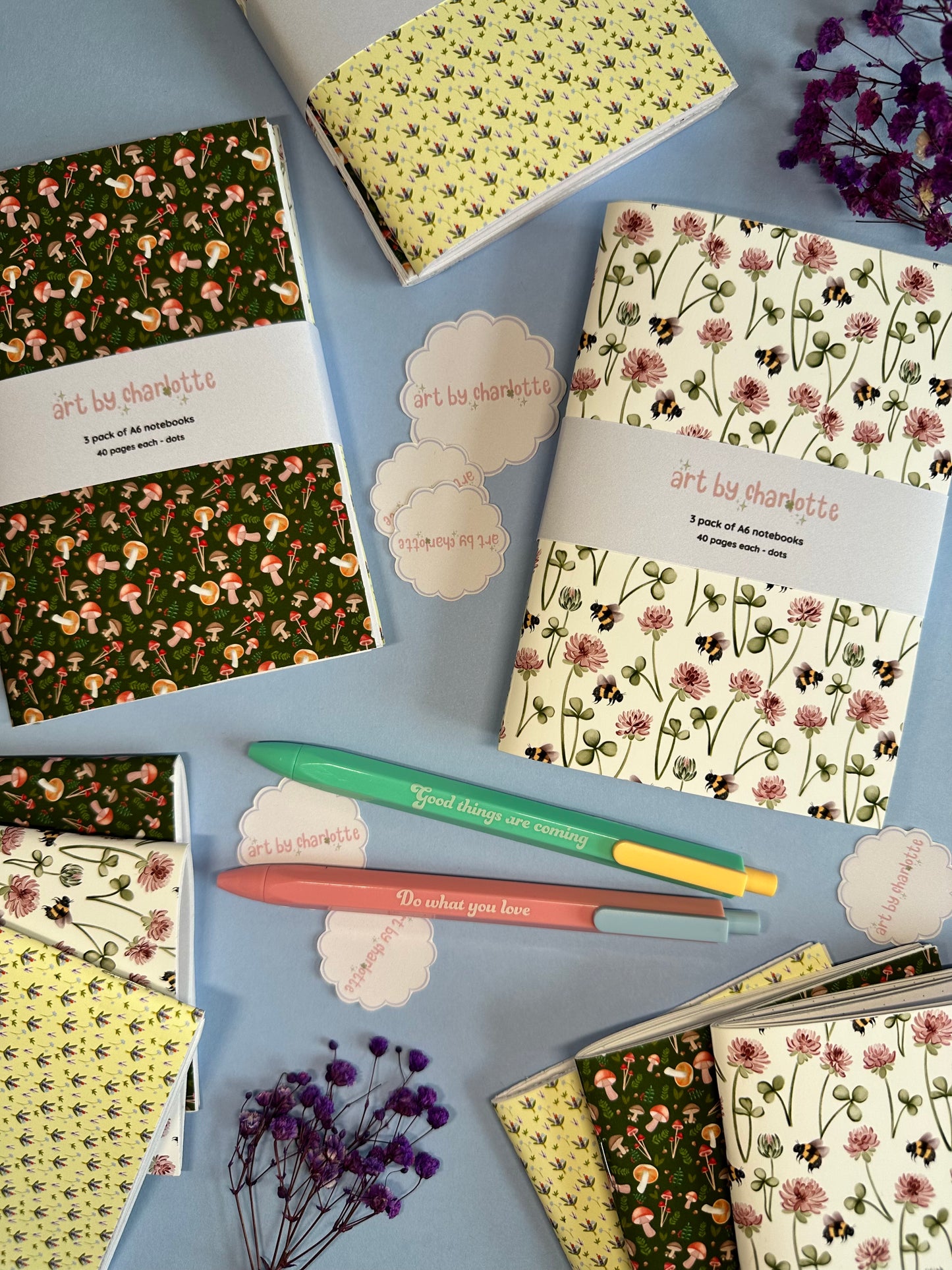 Nature pattern notebooks - Art by Charlotte #