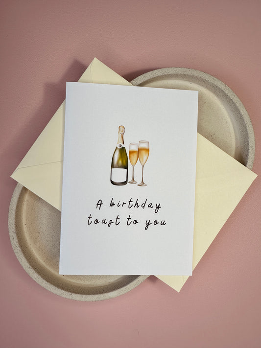 A birthday toast card