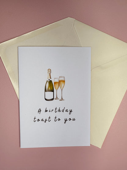 A birthday toast card