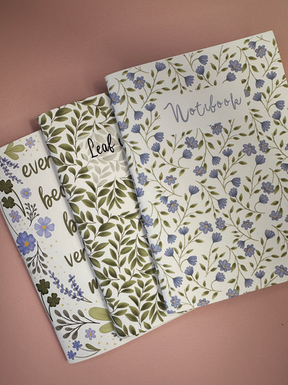 Blue and Green spring notebooks - Pack of 3