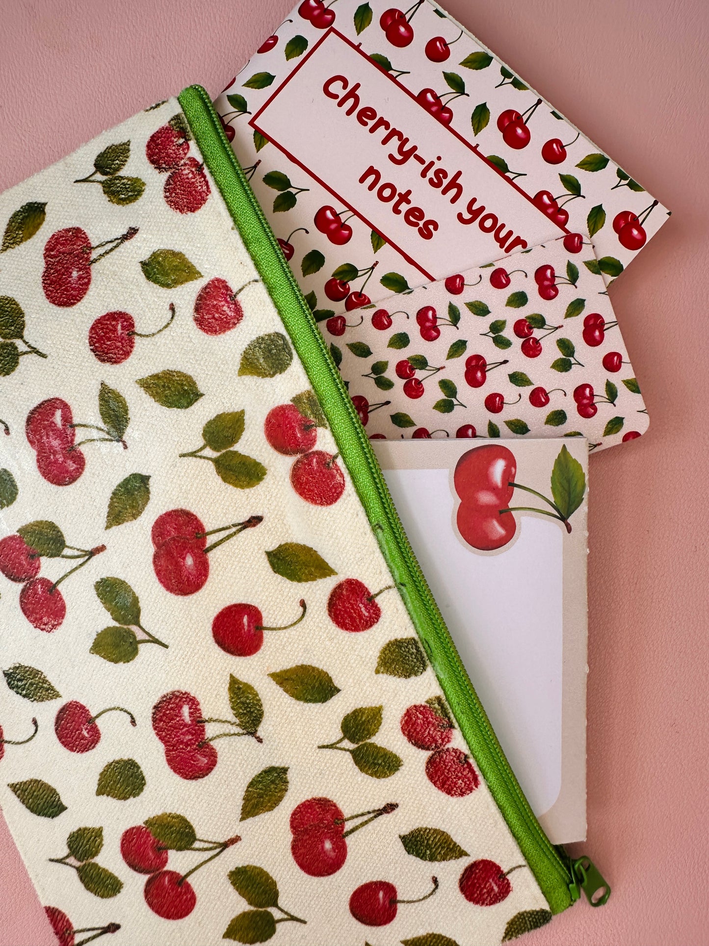 'Cherry-ish' Zip pouch - Grade B