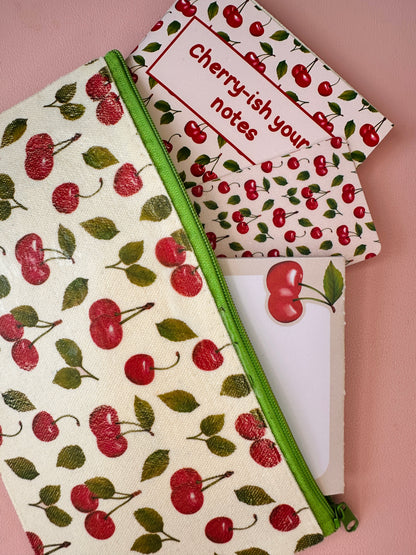 'Cherry-ish' Zip pouch - Grade B