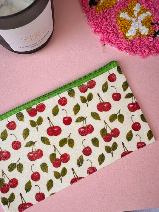 'Cherry-ish' Zip pouch - Grade B