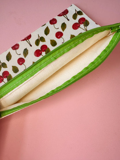 'Cherry-ish' Zip pouch - Grade B