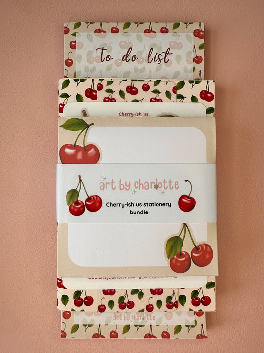 'Cherry-ish us' Fruity stationery pack