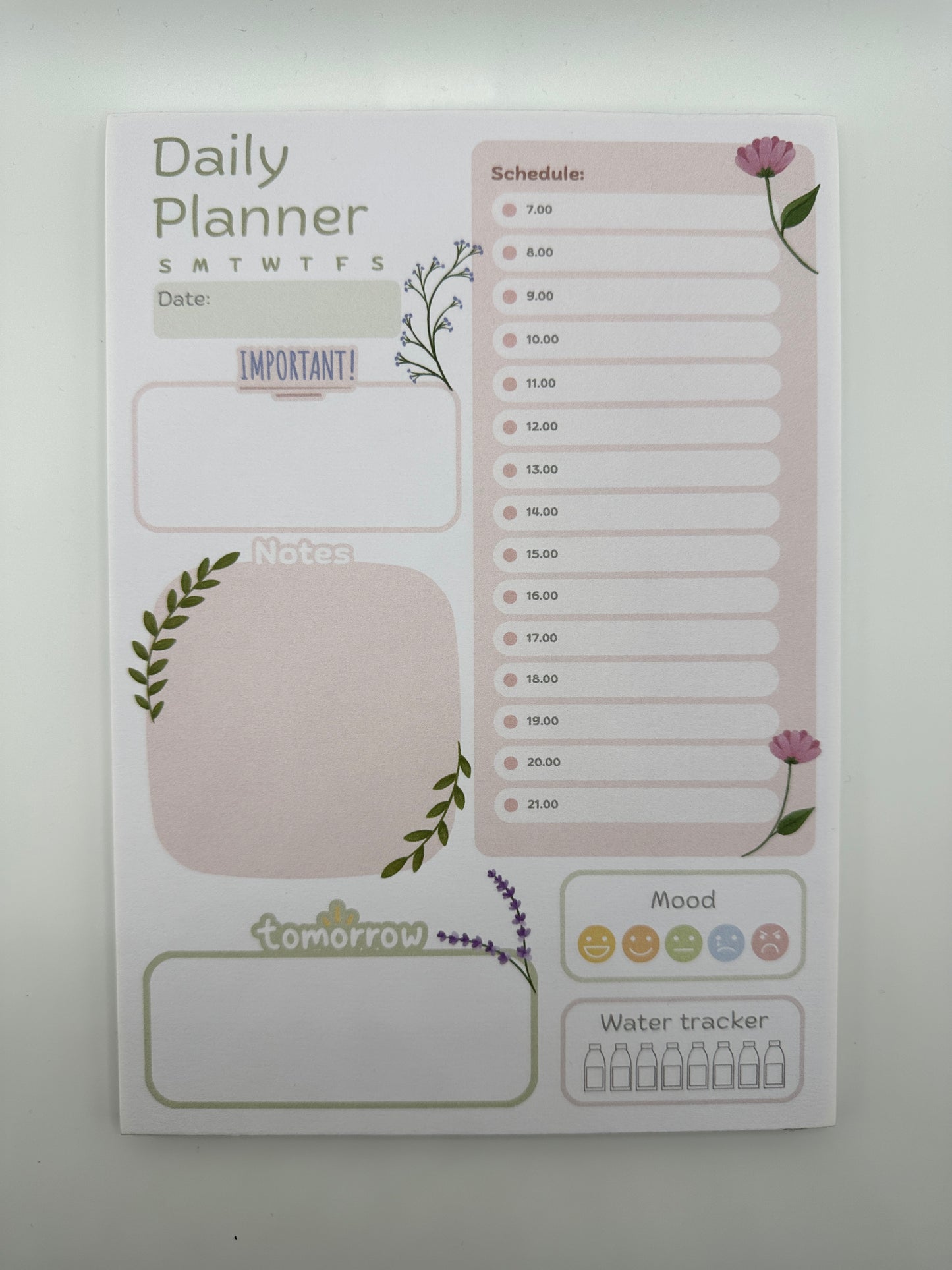 A5 Floral daily planner