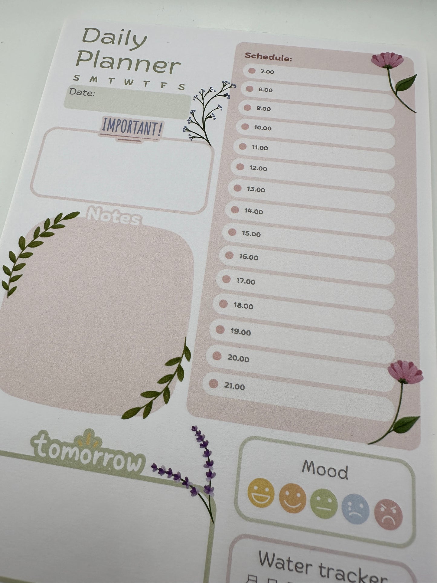 A5 Floral daily planner