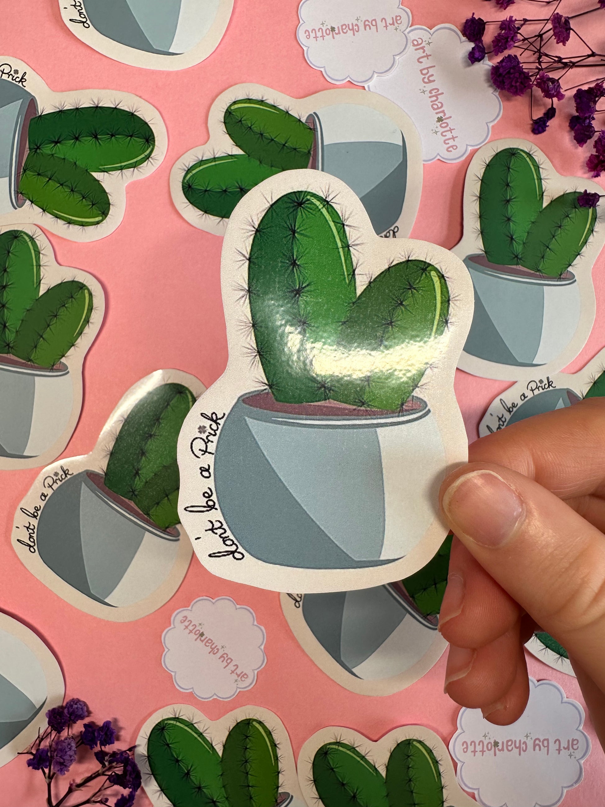 ‘Don’t be a prick’ sticker - Art by Charlotte #