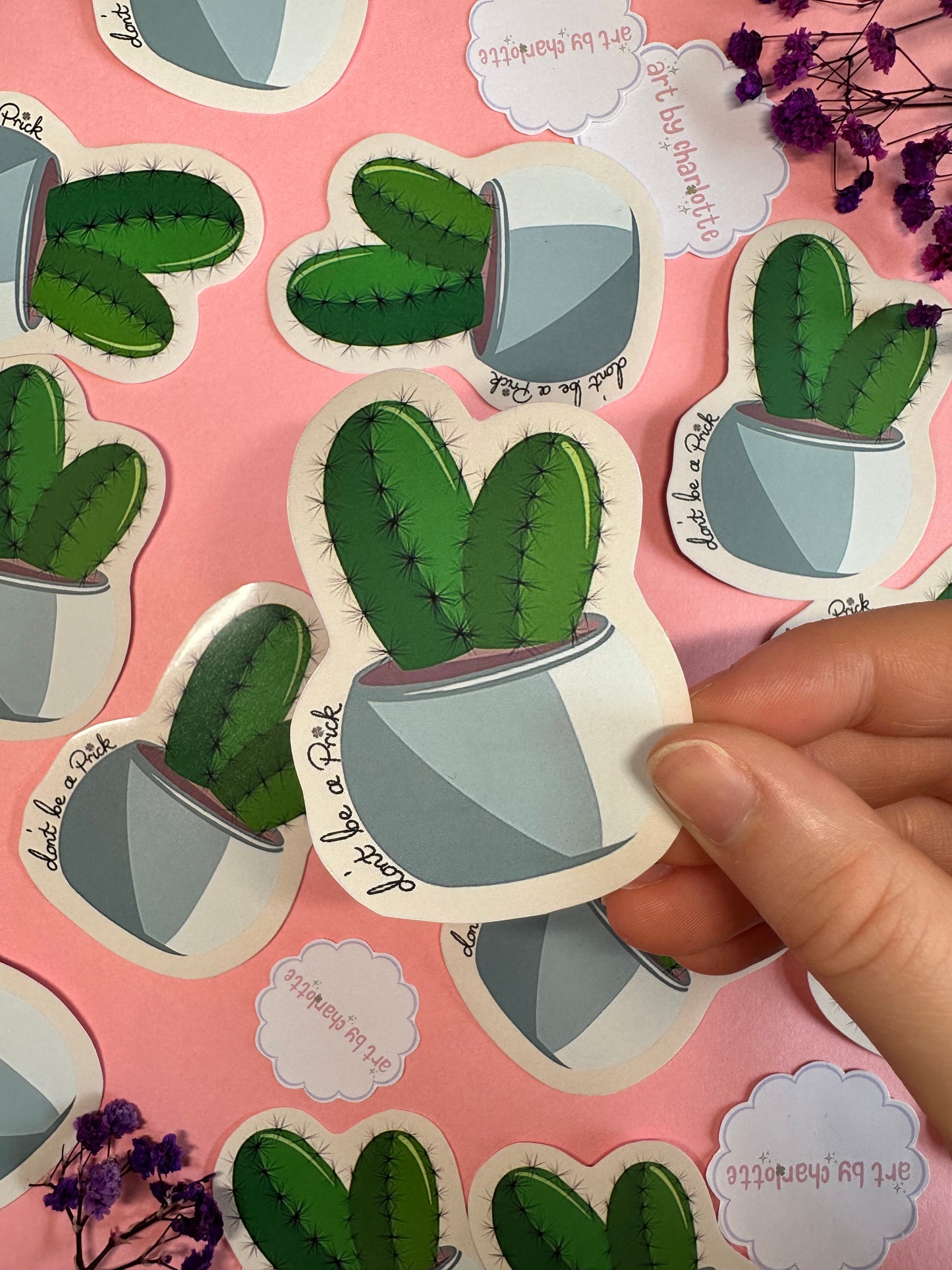 ‘Don’t be a prick’ sticker - Art by Charlotte #