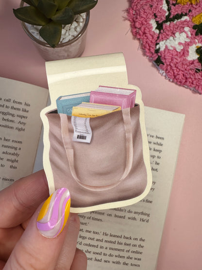 'Don't look at the receipt' magnetic bookmark