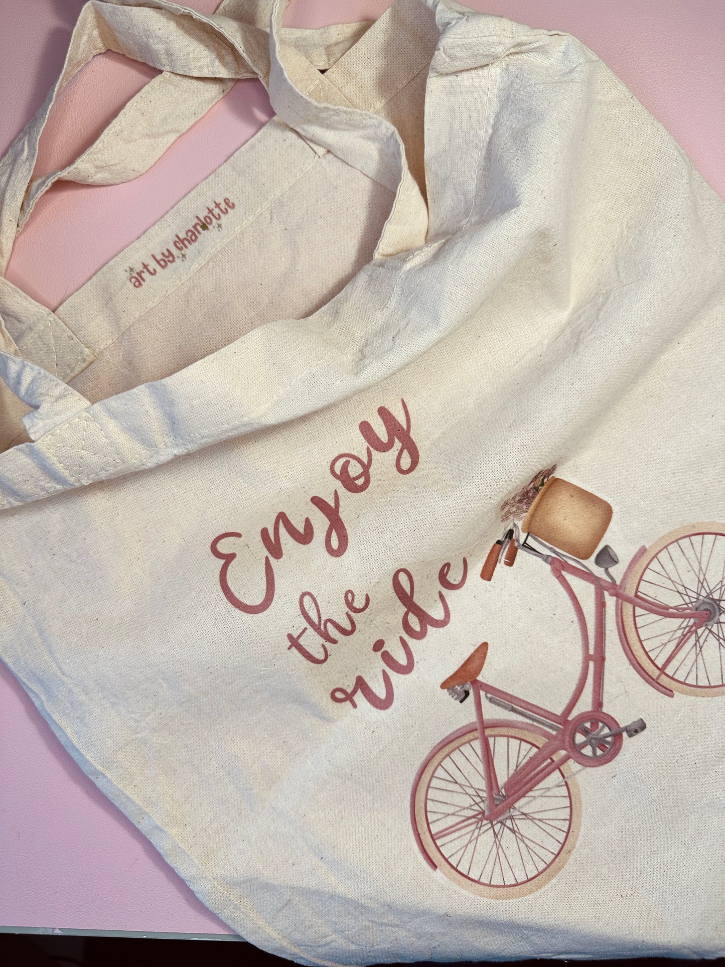'Enjoy the ride' tote bag