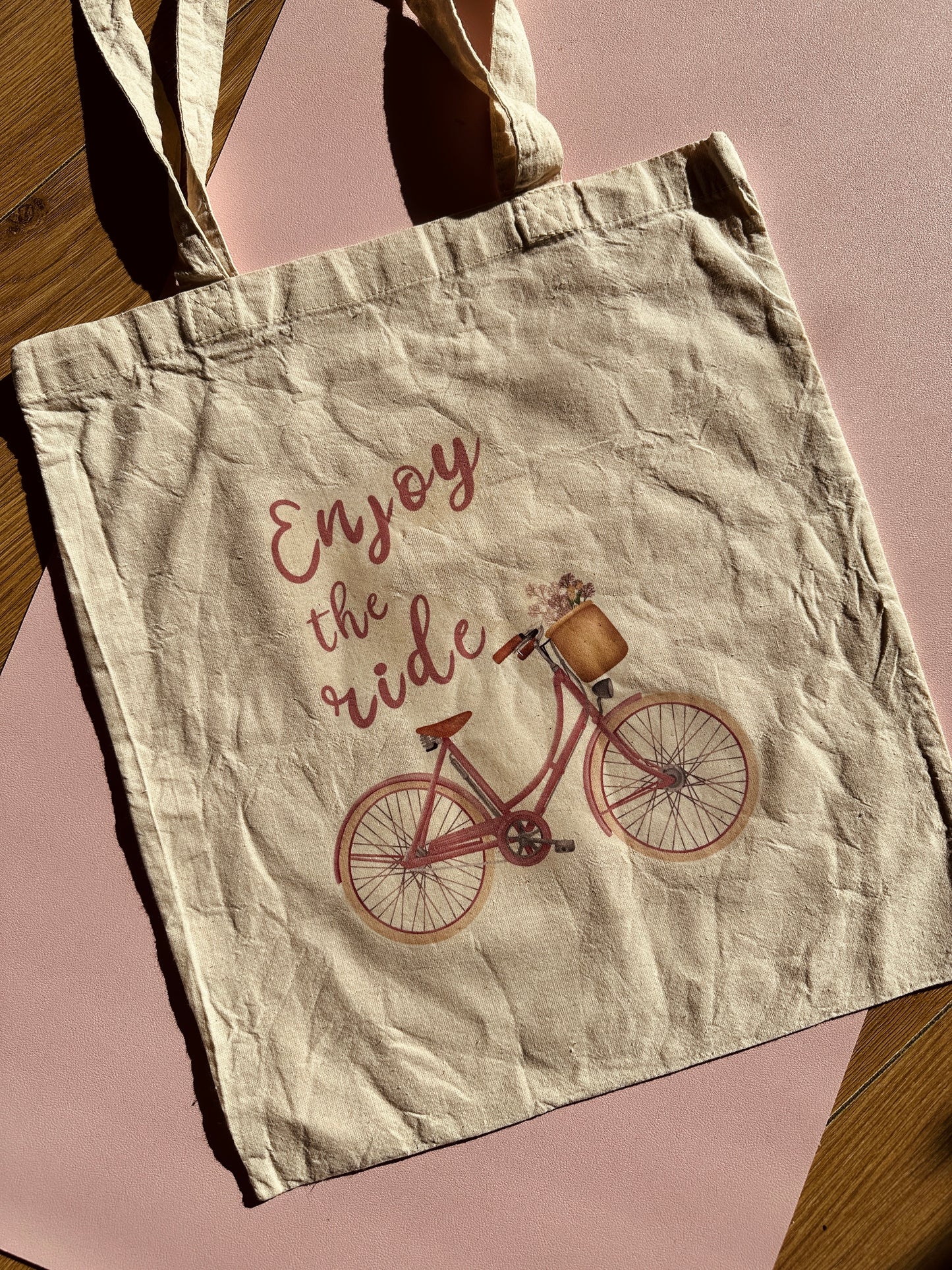 'Enjoy the ride' tote bag