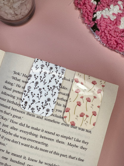 Floral magnetic bookmarks - Pack of 2