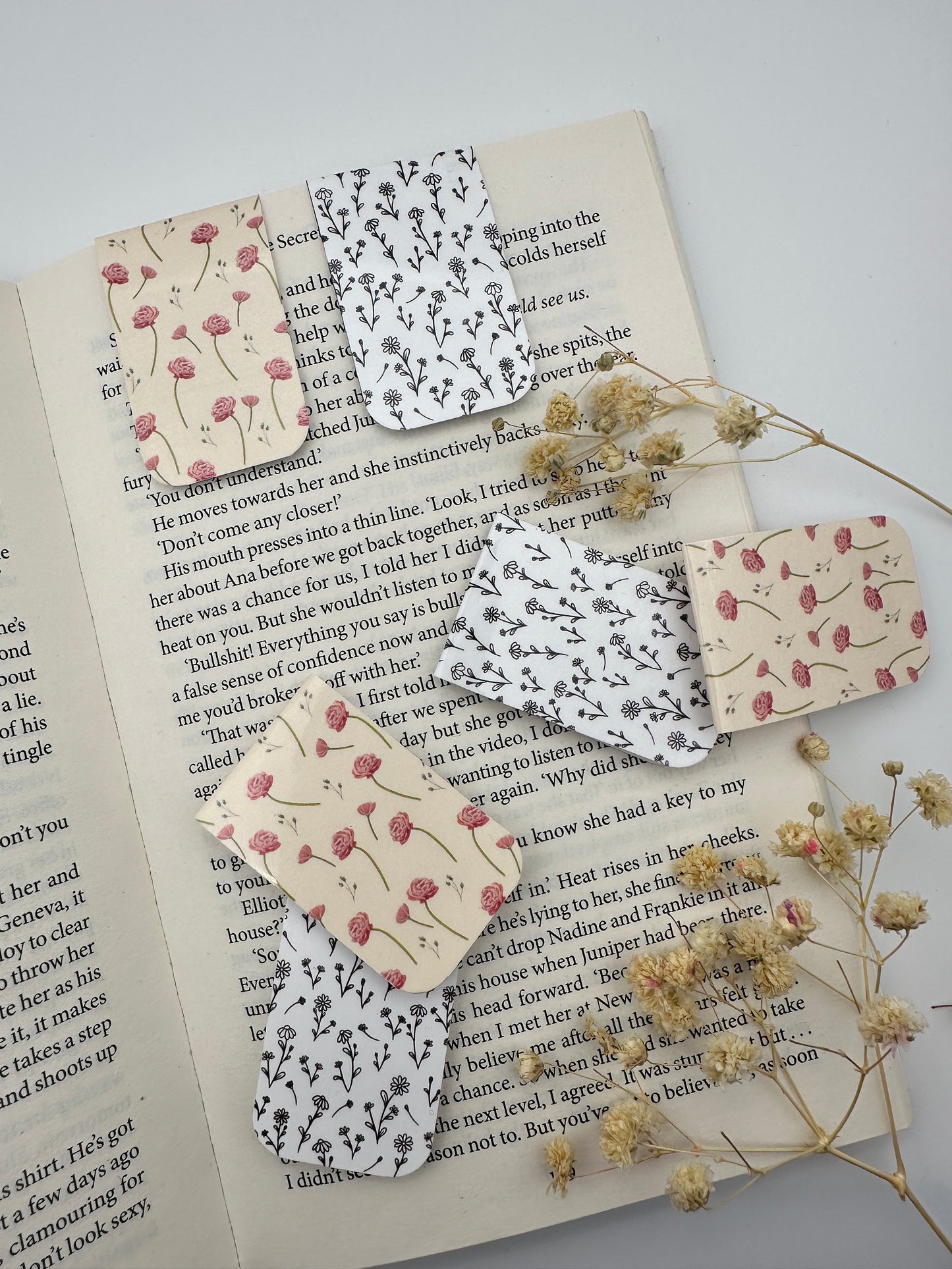 Floral magnetic bookmarks - Pack of 2