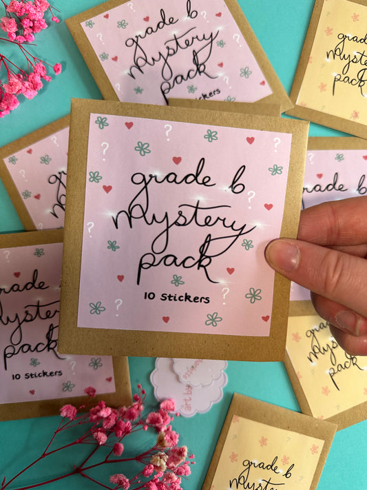 'Grade B Mystery Sticker Packs' - Art by Charlotte #