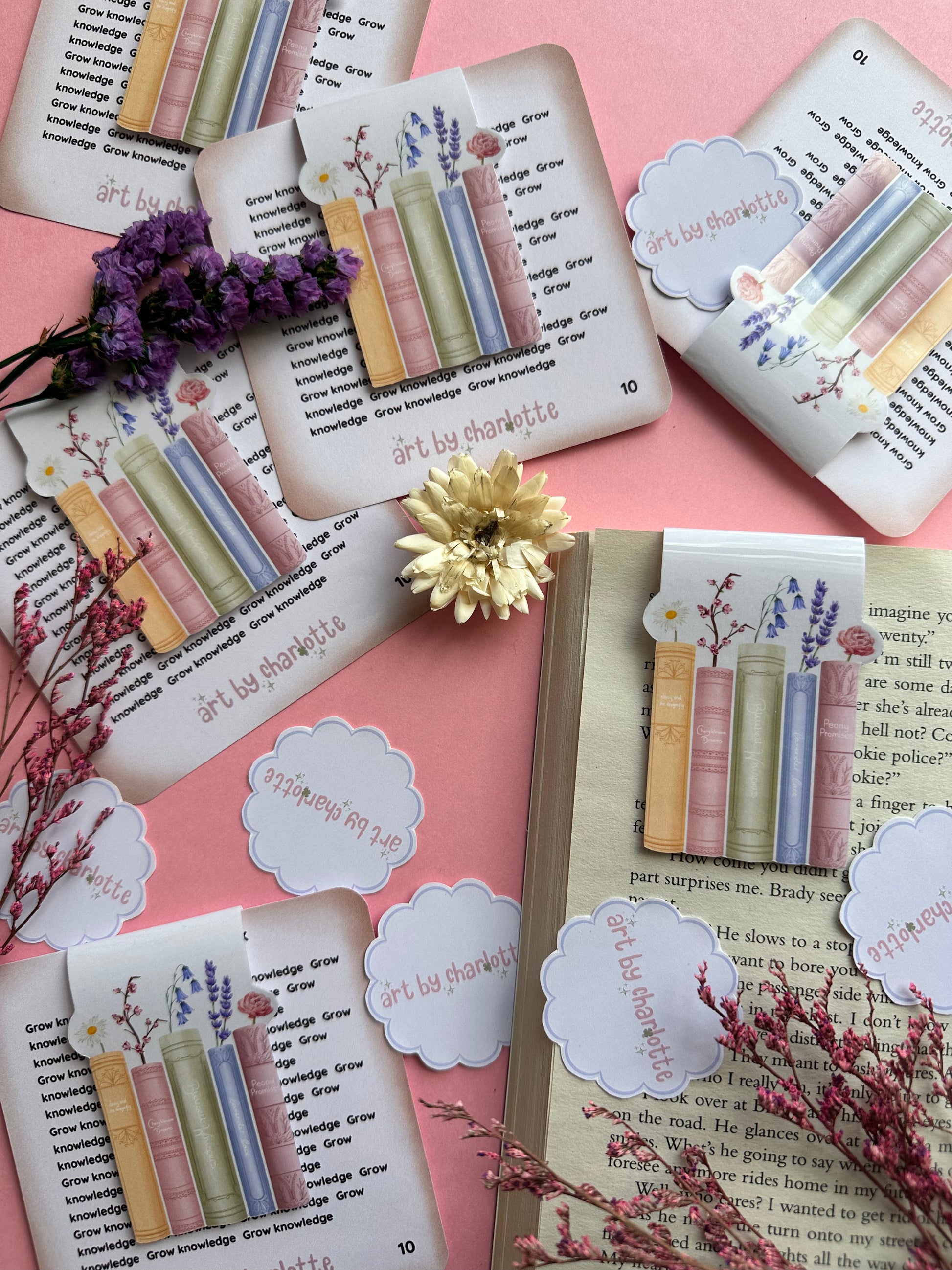 'Grow knowledge' magnetic bookmark - Art by Charlotte #