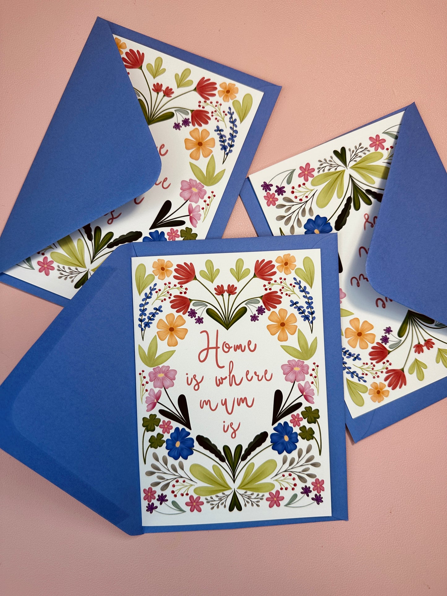 'Home is where mum is' greetings card
