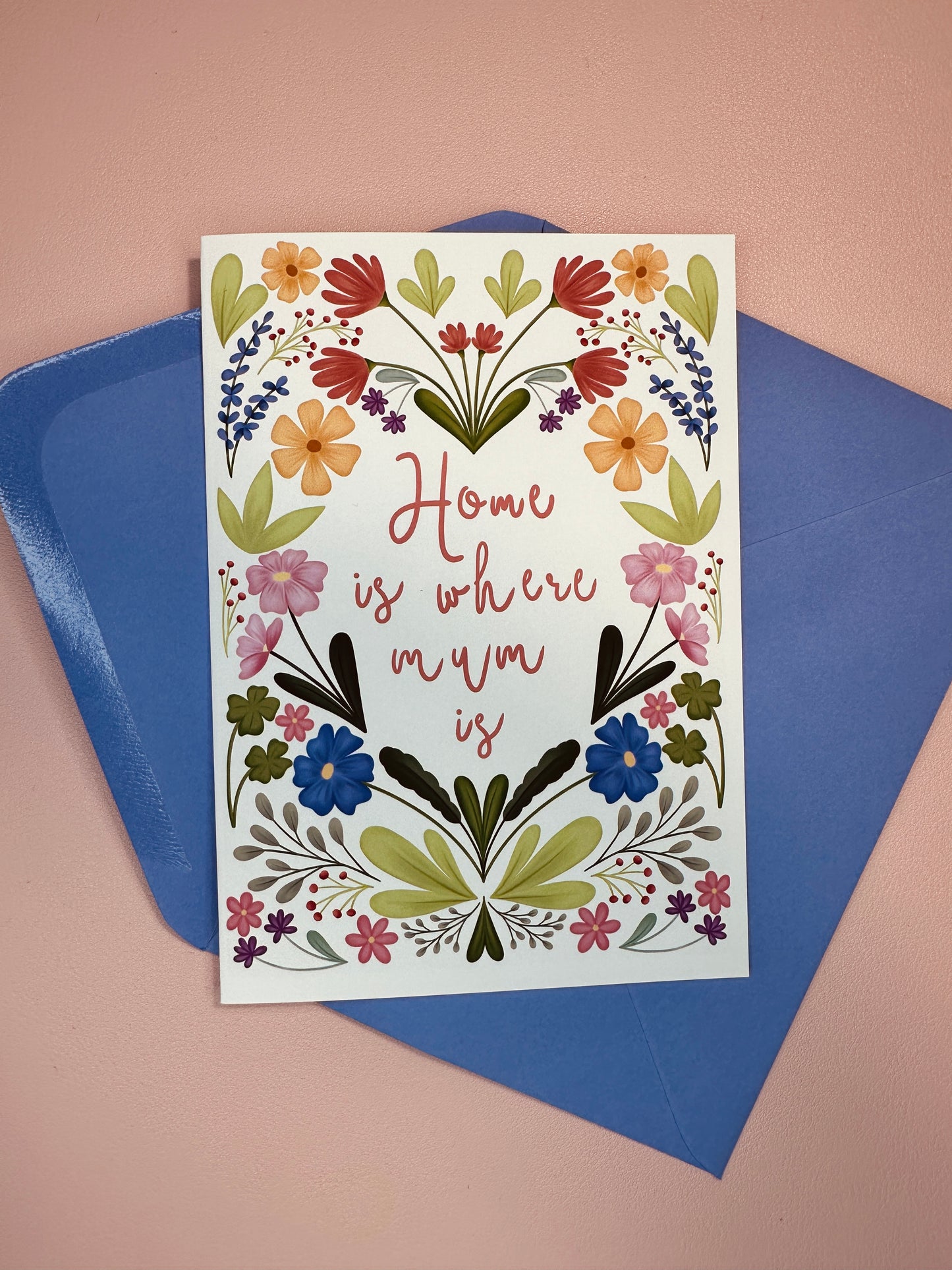 'Home is where mum is' greetings card