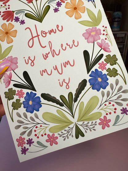 'Home is where mum is' print