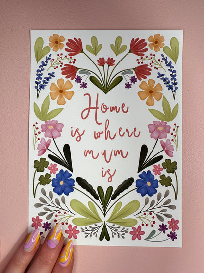 'Home is where mum is' print