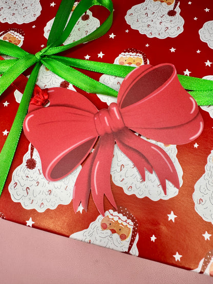 'Red Bow' luxury gift tags (pack of 4)