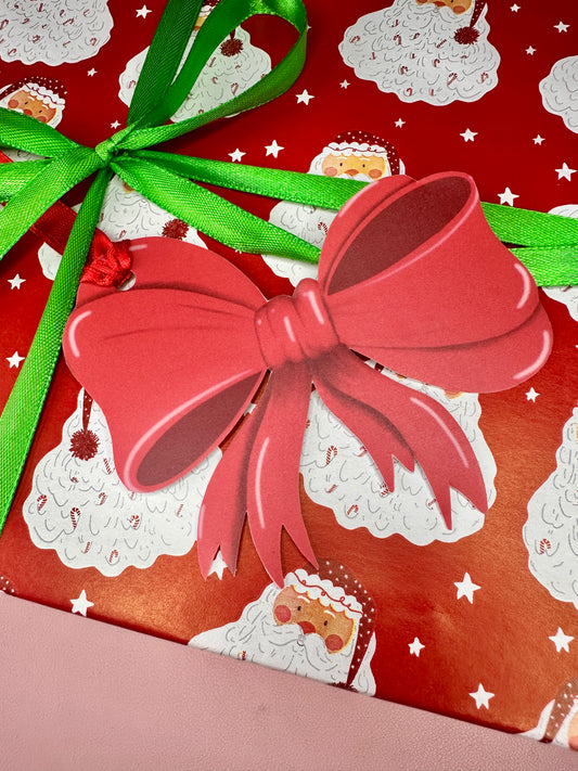 'Red Bow' luxury gift tags (pack of 4)