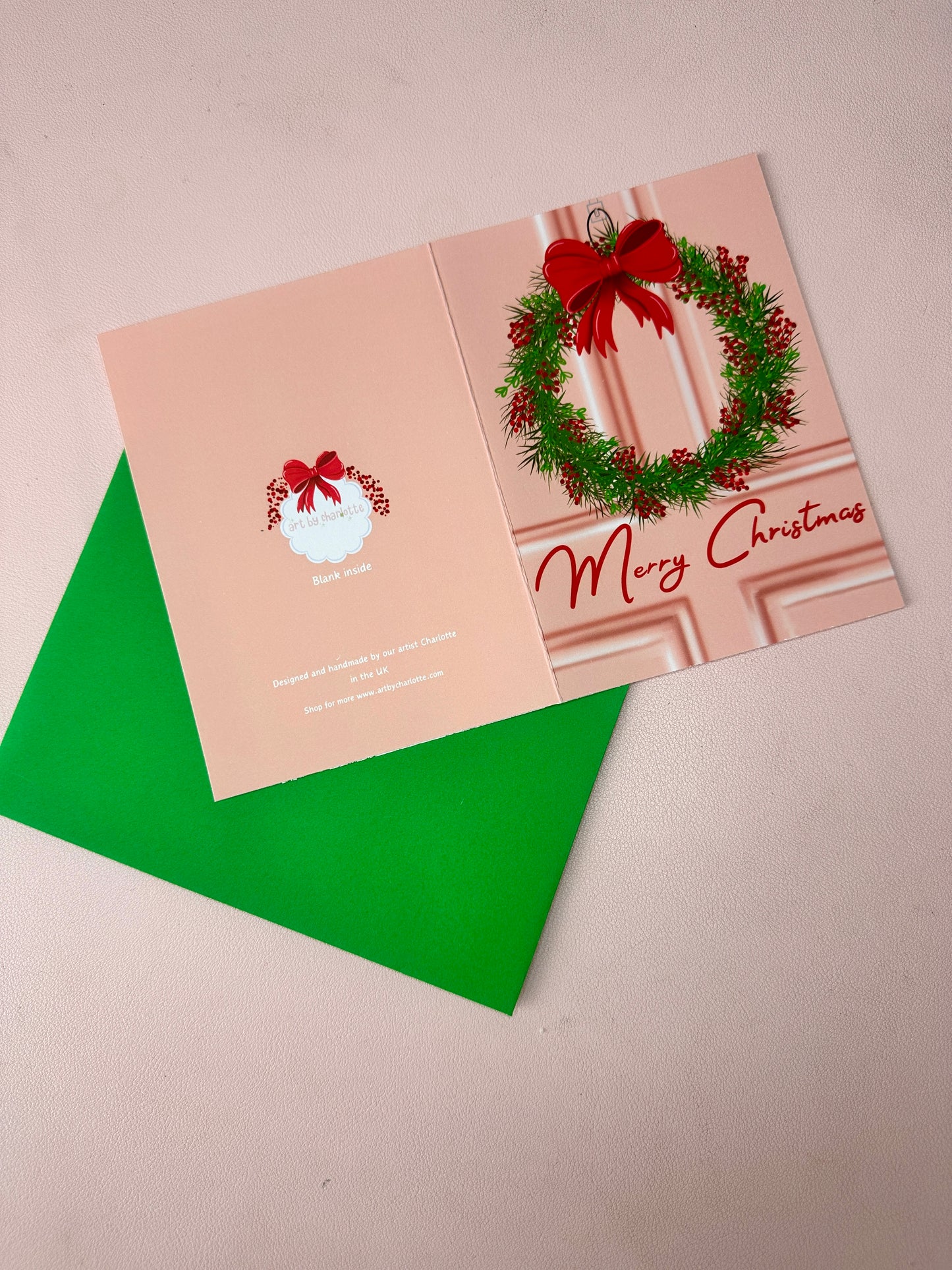 'Christmas wreath' Christmas card (pack of 5)