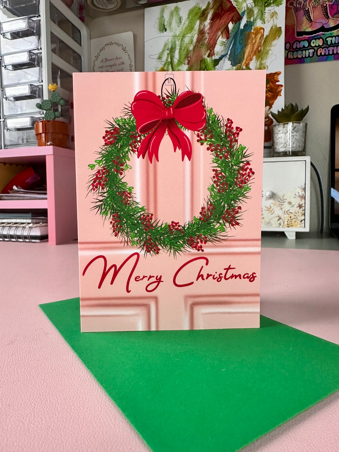 'Christmas wreath' Christmas card (pack of 5)