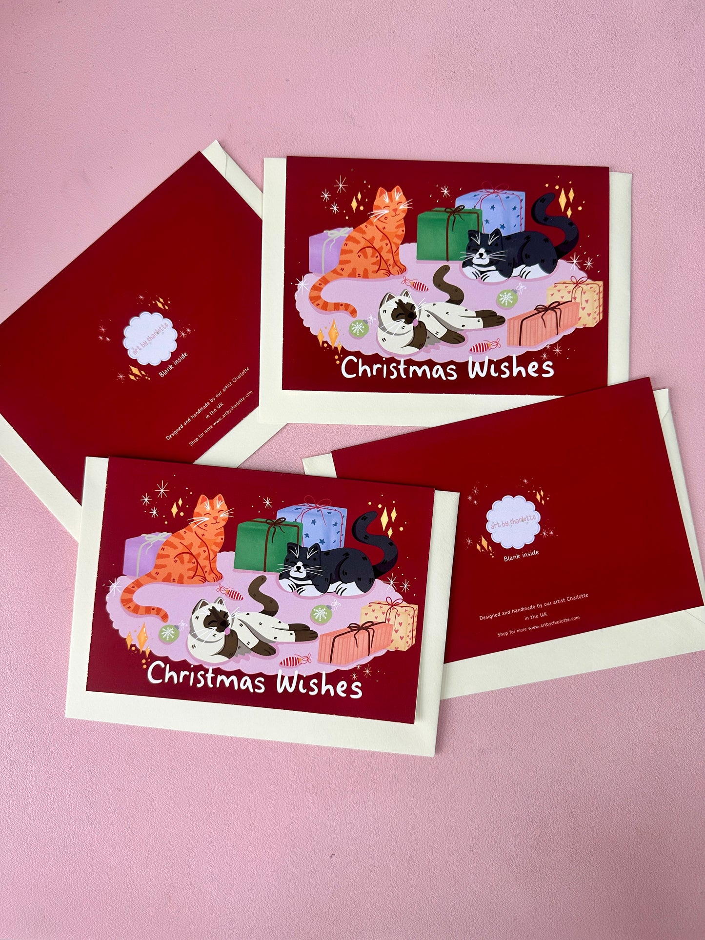 'Christmas Kitty Cats' Christmas card (pack of 5)