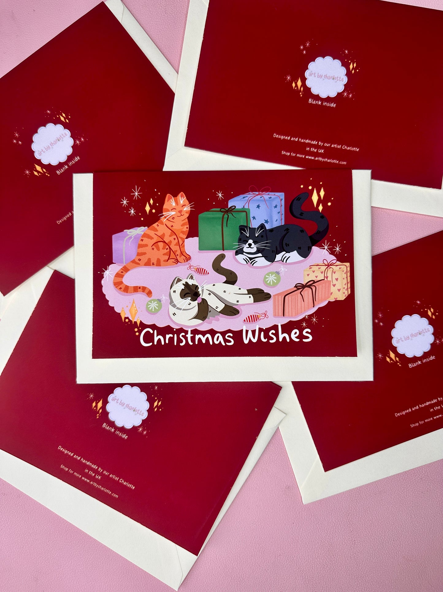 'Christmas Kitty Cats' Christmas card (pack of 5)