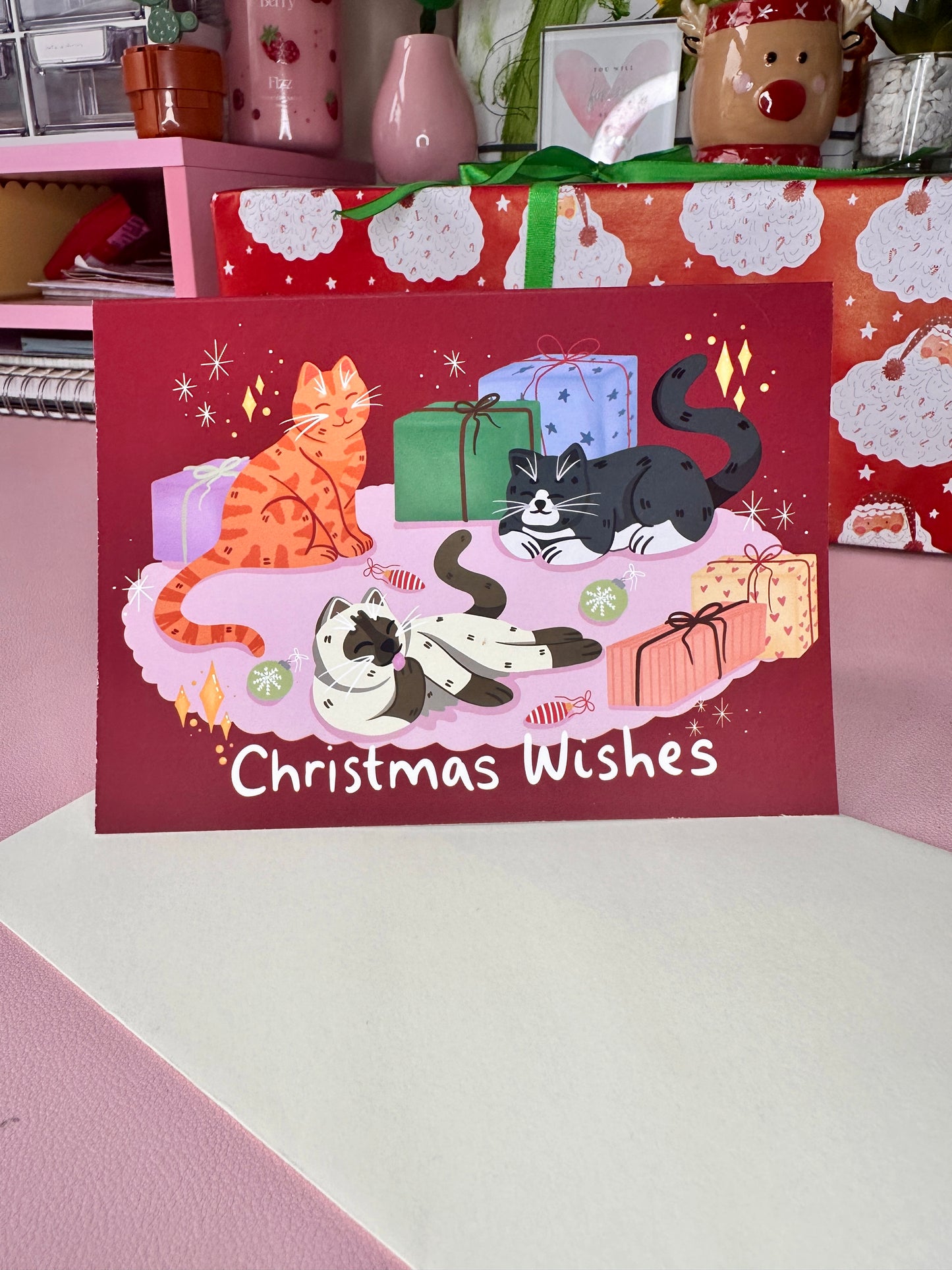 'Christmas Kitty Cats' Christmas card (pack of 5)