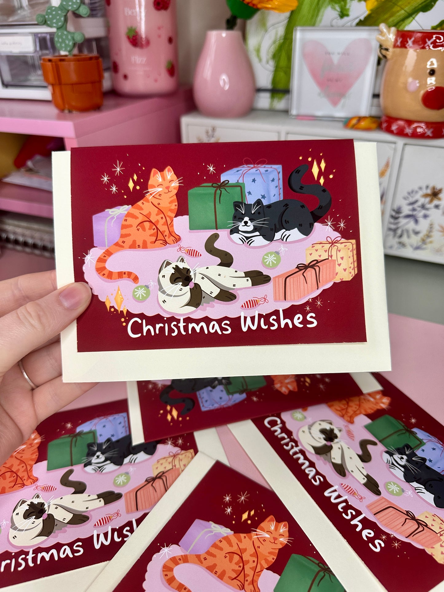 'Christmas Kitty Cats' Christmas card (pack of 5)